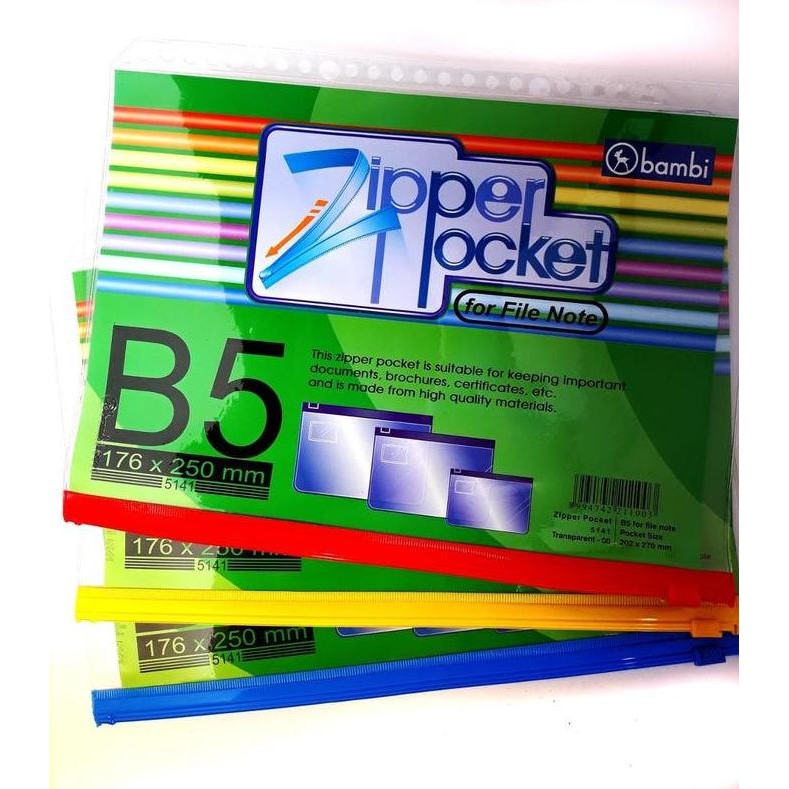 

HARGA DISKON Bambi Zipper Pocket B5 Kantong Binder