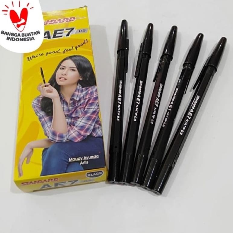 

Luar Biasa (1 Pack )Pulpen Standart Ae7 Bolpoint Bulpen Hitam, Merah, Biru Ori
