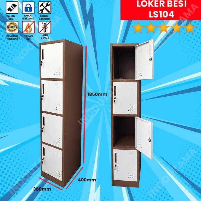 

TERMURAH ACERO AC-LS104 Loker besi 4 Pintu Locker Besi 4 Pintu