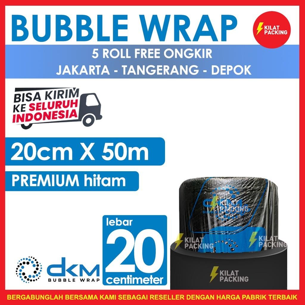 

Bubble Wrap Hitam 20Cm X 50M Tebal Plastik Bubblewrap Roll