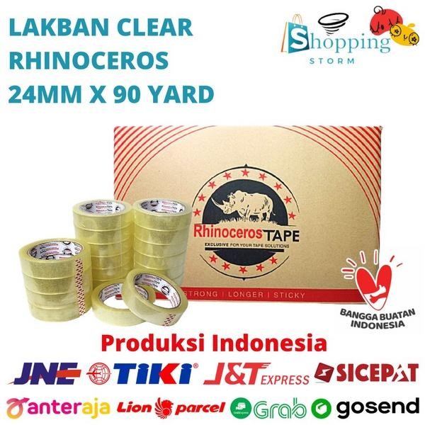 

Lakban Bening Putih Isolasi Bening Tape Bening Rhinoceros Tape Lakban Clear 24Mmx90Yard @144Pcs/Dus