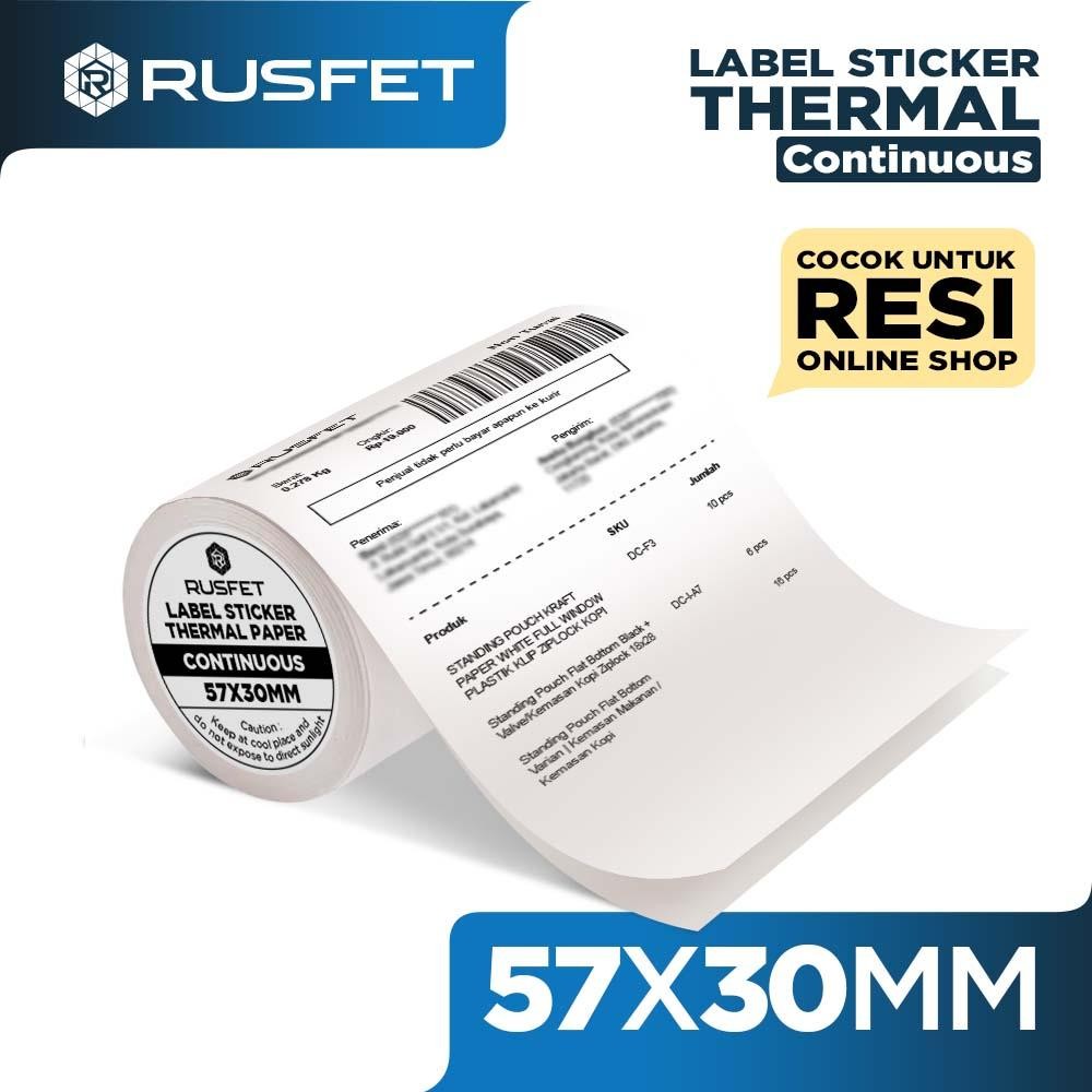 

Label Sticker Stiker Thermal Continuous Lebel Rusfet Dus Kargo