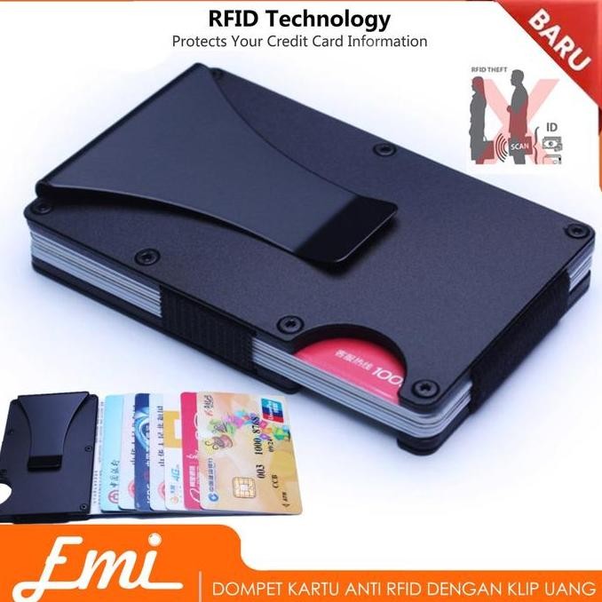 

TERMURAH Dompet Kartu Anti RFID dengan Klip Uang Card Holder Kotak Kartu