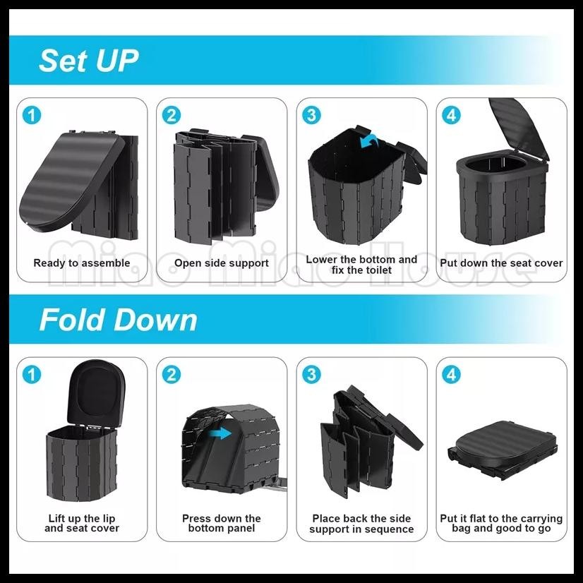 PORTABLE TOILET FOR CAMPING TOILET LIPAT DENGAN TUTUP, TOILET MOBIL PORTA POTTY TAHAN AIR TOILET EMB