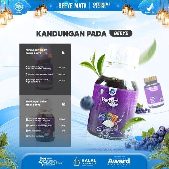 Madu Beeye & Kapsul Beeye - Vitamin Mata Minus Herbal Silindris Mata Perih