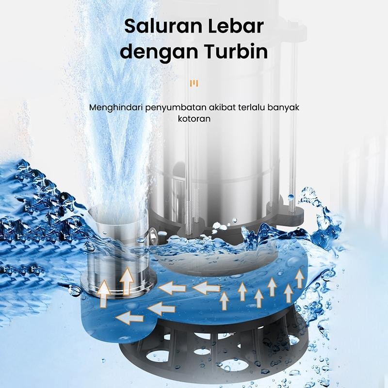 Pompa Celup Air Kotor Otomatis 370Watt Stainless Steel Sewage Pump Submersible Pump Mesin Pompa Air 