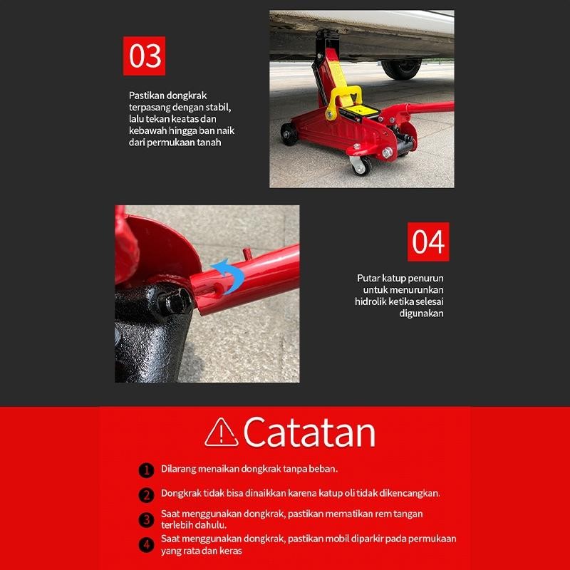 Jf  2T Dongkrak Mobil / Jack Dongkrak Mobi 2 Ton / Hydraullc Jack Floor / 2T Ton Universal Dongkrak 