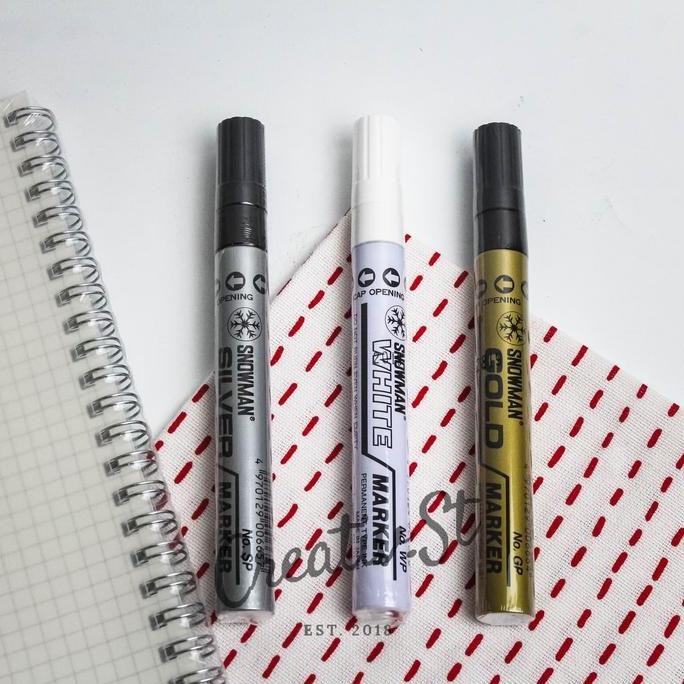 

New Collection !!! Snowman Spidol Emas Perak Putih Besar Acrylic Marker
