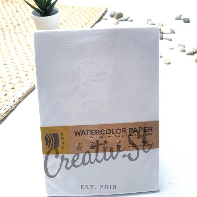 

Big Sale !!! Baohong Kertas Lukis Cat Air Watercolor Paper Cellulose A4 / A5 / A6 230Gsm 300Gsm