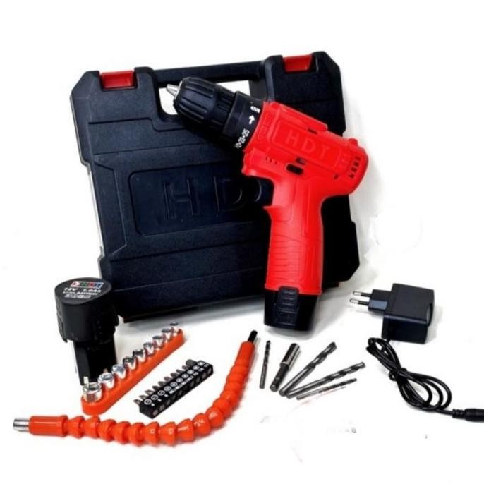 Promo | Bor Baterai Cordless Drill Hdt 12V Set