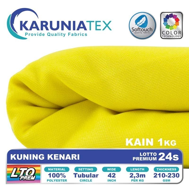 Kain Lotto Premium 24s Kiloan | Kuning Kenari | Karunia Textile