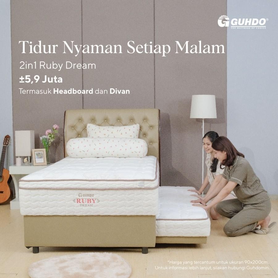 Guhdo Spring Bed 2In1 Ruby Dream Latex Set Virginian