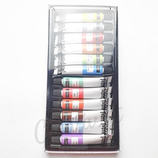 

New Collection !!! V-Tec Vtec Cat Akrilik Cat Acrylic 12 Warna Pastel Set Paint