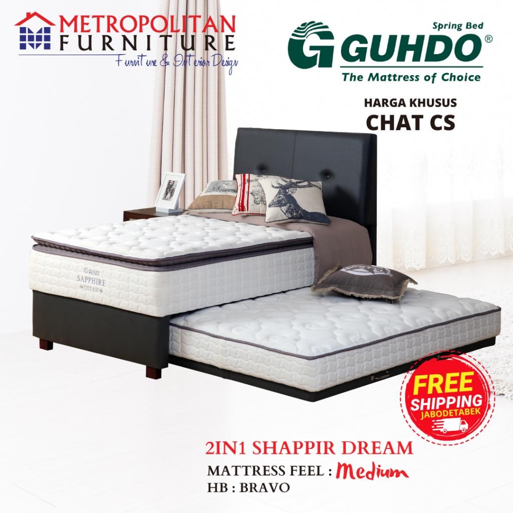 Springbed Guhdo 2In1 Sapphire Dream Full Set Hb Bravo Spring Bed Kasur Matras
