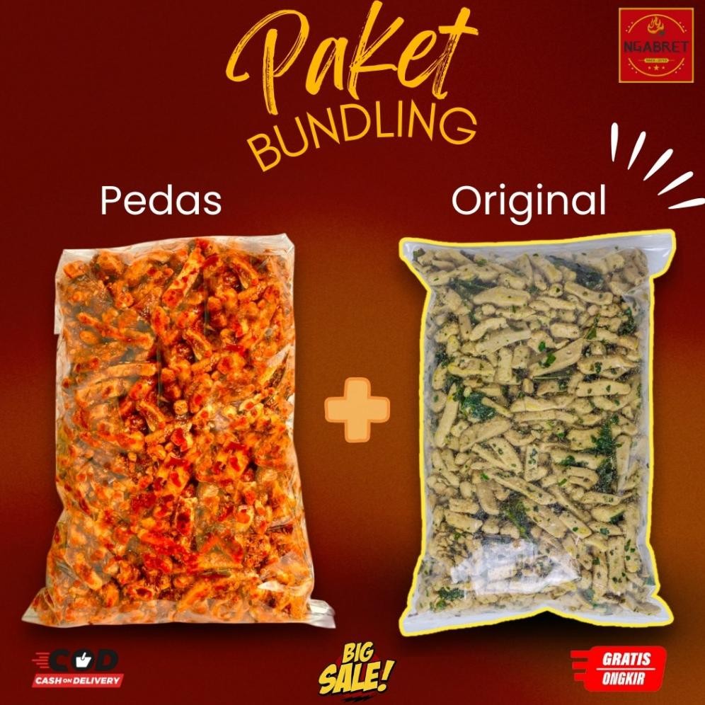 

TERLARIS Basreng 1KG Paket Hemat Snack Mix Pedas Original dengan Daun Jeruk Siap kirim