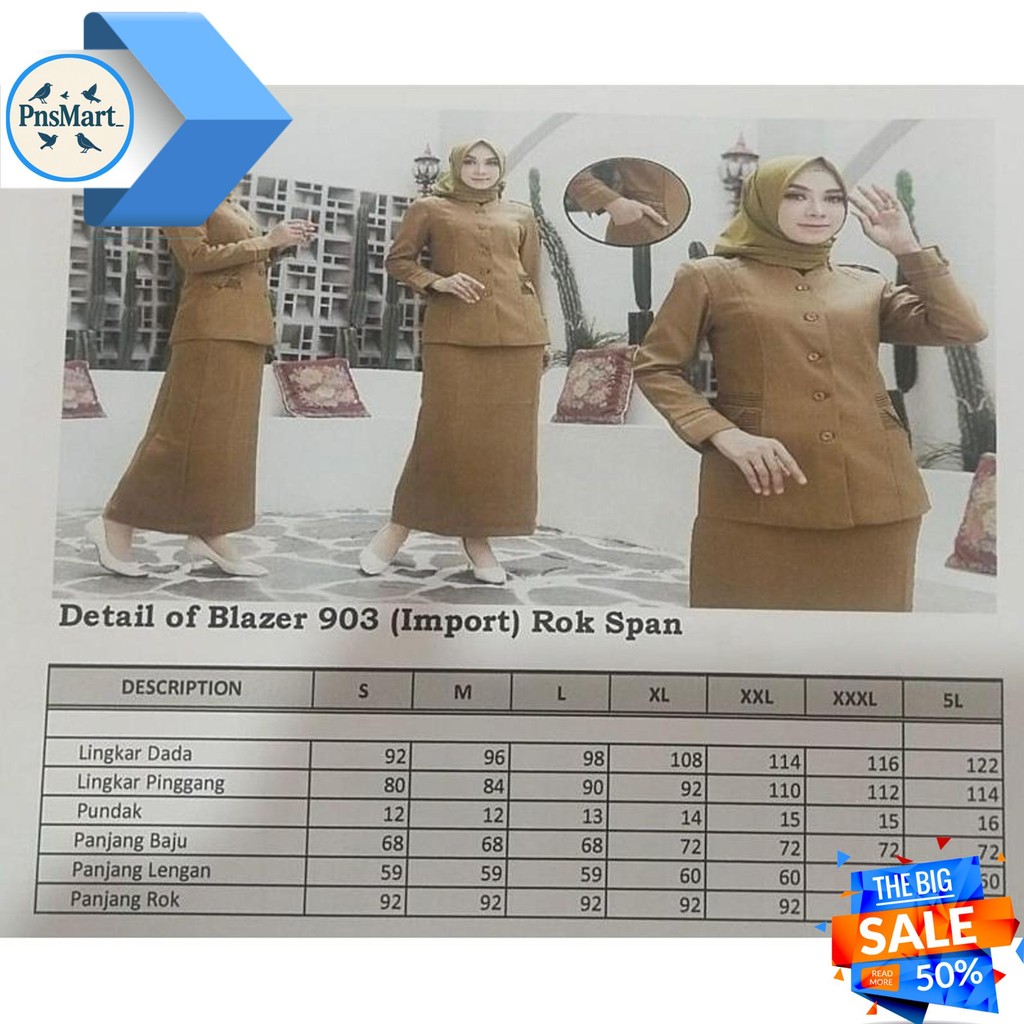 SERAGAM DINAS KERJA PNS PEMDA MODEL  903 SETELAN ROK SPAN/ROK.A/CELANA PANJANG KATUN FREE HIJAB