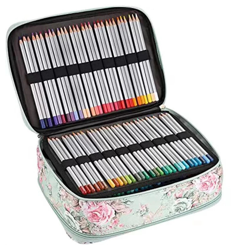

300 Roll Pencil Bag Colored School Pencil Case Canvas Pen Large Bag For Students Portable Stationery Storage Supplies