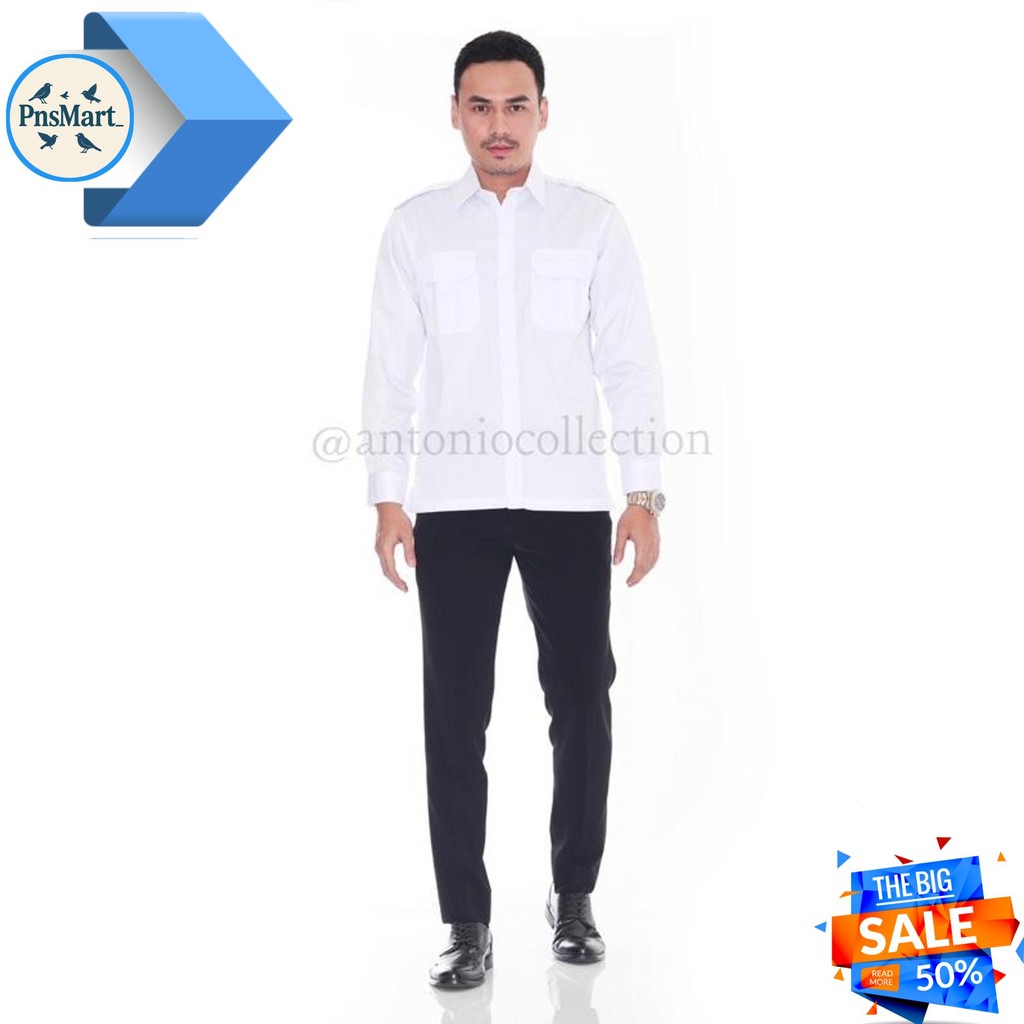 BAJU PDL PUTIH LENGAN PANJANG / KEMEJA PDH / BAJU PNS / BAJU LAPANGAN