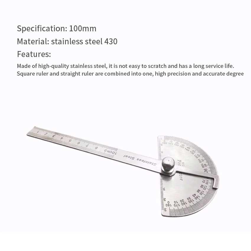 

Busur 180 Derajat Stainless Protactor Alat Ukur Sudut