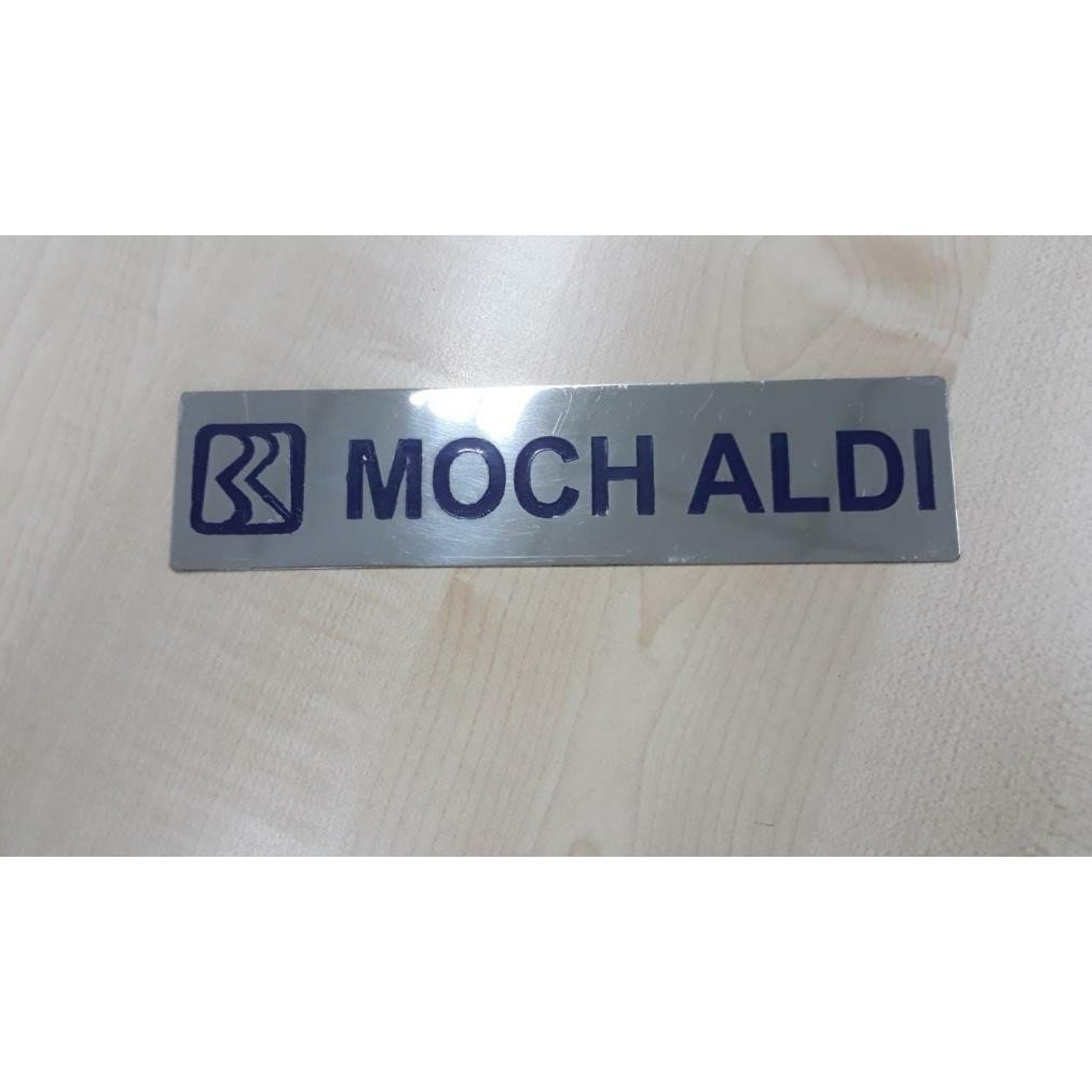

Rikrikgemi - Papan Nama Meja Bank / Name Desk Stainless Grafir