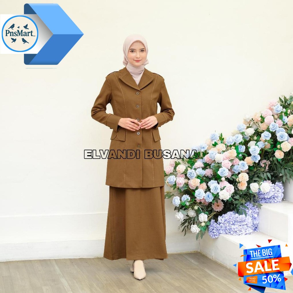 BLAZER WANITA BAJU KERJA KANTOR SERAGAM DINAS PDH PNS PEMDA GURU ASN SEMI TUNIK KODE 6611 PEMDA ACEH