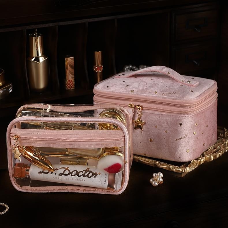 Ready Stella Pouch Make Up 2 In 1 Organizer  / Tas Kosmetik Mewah / Tas Kosmetik Wanita Polos Tempat