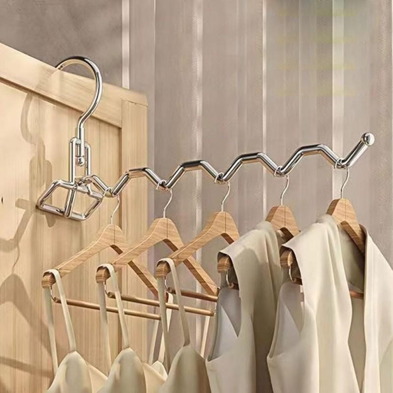 5 Slots Gantungan Baju Lipat Hanger Lipat Besi Gantungan Baju Lipat Rak Baju Besi Tahan Gantungan Ba