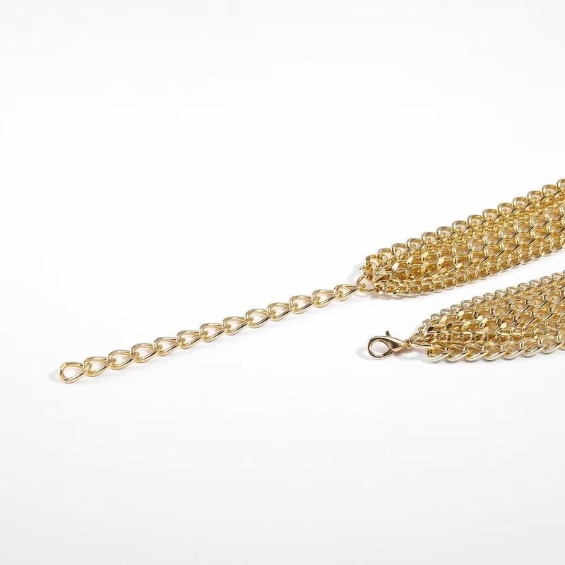 1Set Layer Necklace Kalung Rantai Gold/Silver Kalung Rantai Kalung Rantai Necklace Chain Multilayer 