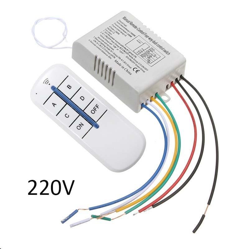 220V Saklar Remote 4 Channel Remote Switch On Off Remote Control Switch