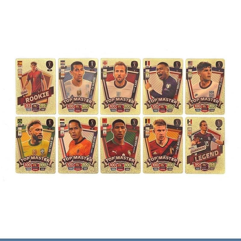 55Pcs World Soccer Star Collection Cards Kartu Bintang Sepak Bola Kartu Bola World Cup 2022 Bintang 