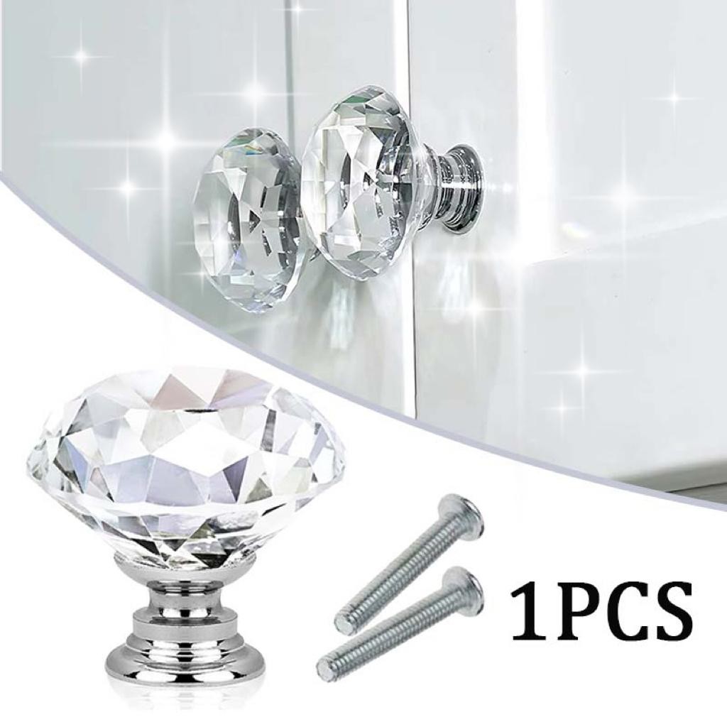 Handle Pintu Kristal Kenop Kristal Knob Laci Crystal Kaca Handle 30Mm Tarikan Laci Kristal Universal