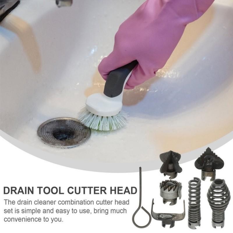 7Pcs/Set  Adaptor Kepala Drain Cleaner Machine Cleaner Rooter Machine 16Mm Cleaner Cutter Head For D