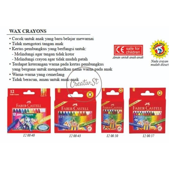 

New Collection !!! Faber Castell Faber-Castell Crayon Lilin Wax Crayon Reguler 24 Warna