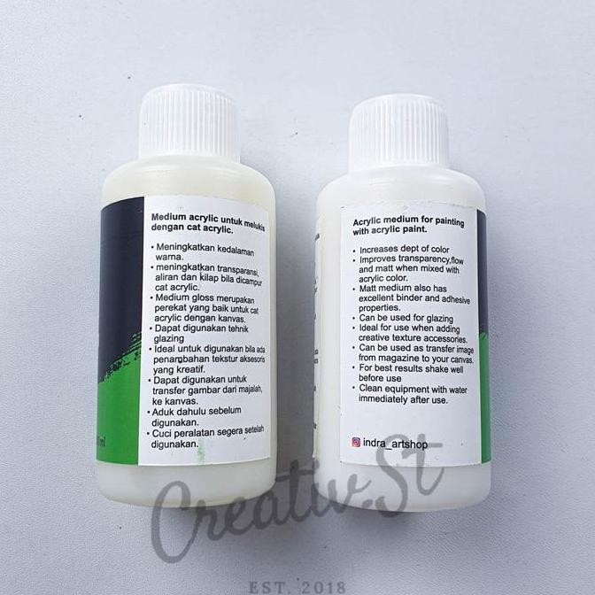 

New Arrival !!! Indra Acrylic Medium Clay Doff Glossy 100 Ml Pengencer Cat Akrilik