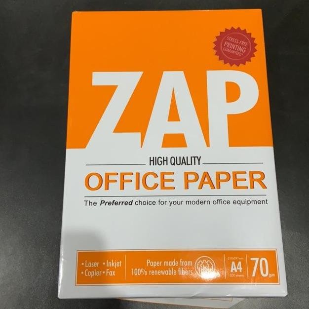 

Eksclusiv !!! Zap Kertas Hvs A4 75 Gr 1 Rim 500 Lembar 21 X 29.7 Cm