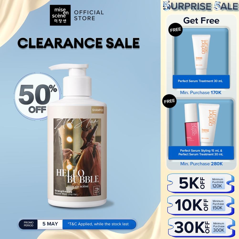 BEST SELLER MISE EN SCENE HELLO BUBBLE ALL STAR STRENGTHENING SHAMPOO 500ML - SHAMPO UNTUK RAMBUT DI