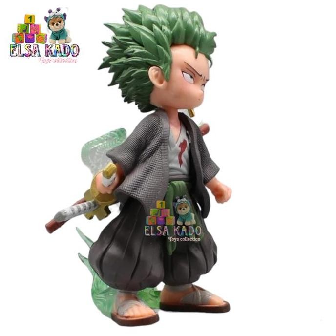 rah Action Figure Roronoa Zoro Samurai Ver Q Version One Piece Anime