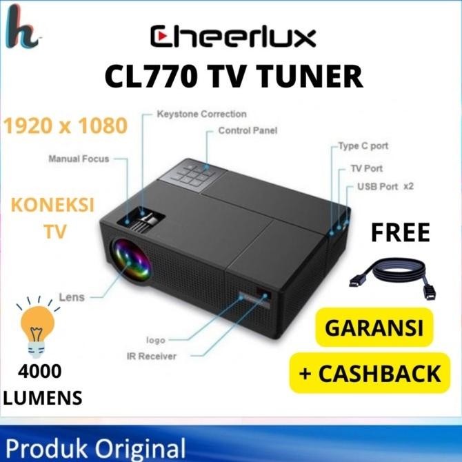 Proyektor Cheerlux CL770 TV Tuner | CL770 / Proyektor CL770 Proyektor 4000 Lumens | Cl770 Android