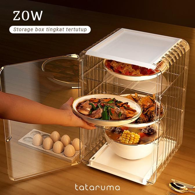 ZOW - FOOD STORAGE TERTUTUP TEMPAT SAYURAN LAUK TINGKAT SUSUN BEBAS DEBU HEMAT TEMPAT