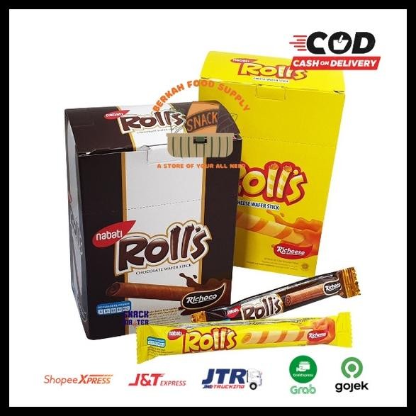 

( BERKAH ) NABATI ROLLS BOX 20 PCS X 8 GR ROLLS CHEESE CHOCOLATE RICHEESE COKLAT KEJU SNACK CEMILAN ANAK