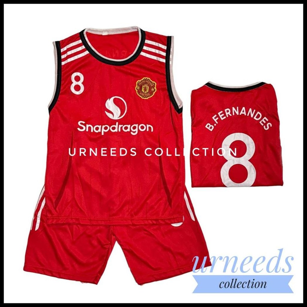 SETELAN BAJU JERSEY SINGLET SEPAK BOLA  TERBARU SET ANAK MERAH