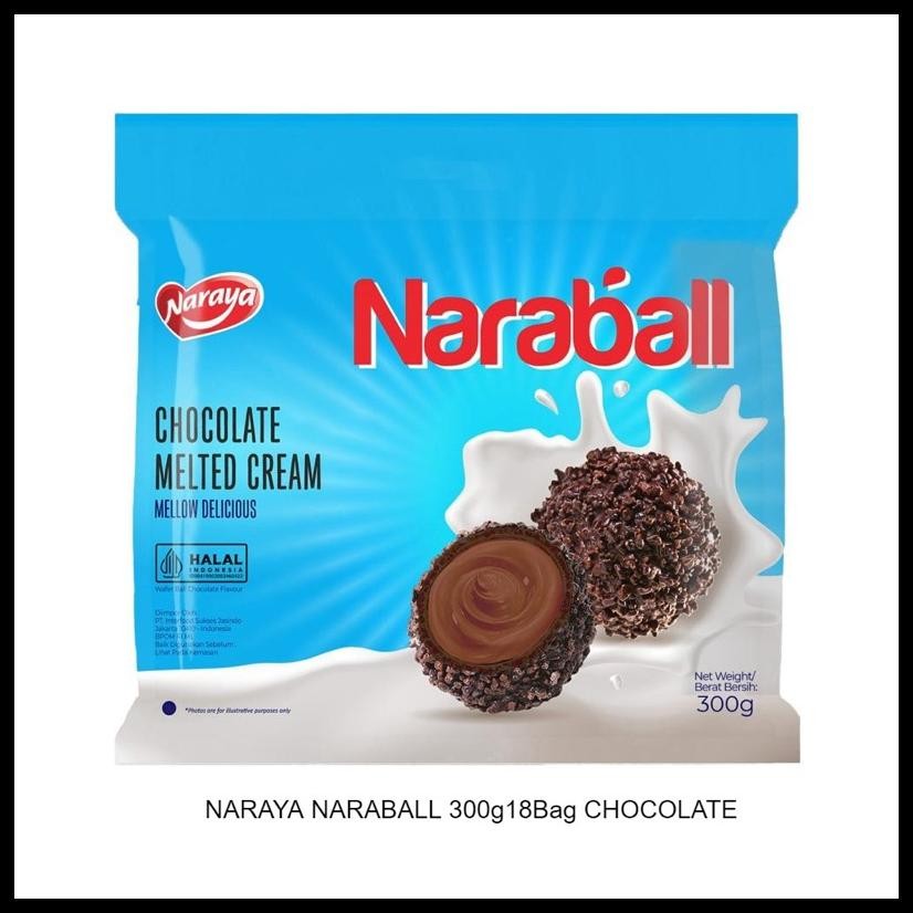 

NARAYA NARABALL 300G BISCUIT BALL MELTED CREAM CHOCO BALL WAFER BALL RASA VANILLA COKLAT STRAWBERY