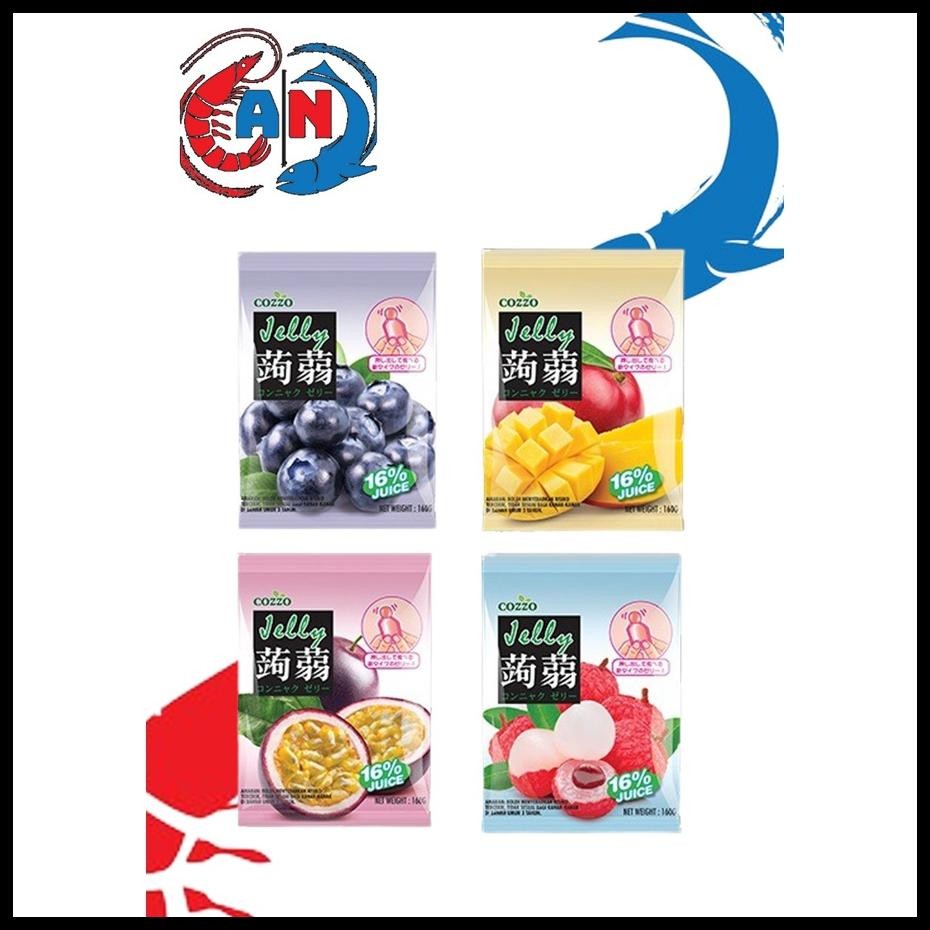 

( BERKAH ) COZZO JELLY FRUIT JELLY STICK ASSORTED AGAR RASA LYCHEE MANGGA BLUEBERRY BLUBERI PASSION FRUIT MARKISA PUDING 160 GR HALAL
