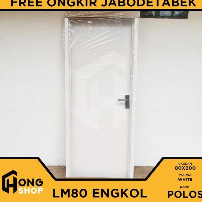 Pintu Kamar Mandi PVC Tebal 80x200 LMKE80 POLOS + KUNCI ENGKOL Murah