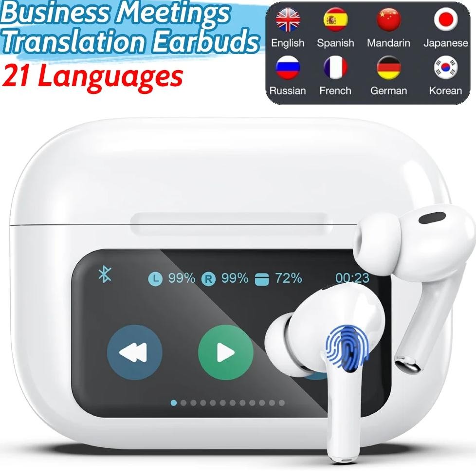 

Wireless Translation Earbuds For Business Meetings 98% Accuracy Seamless Translation Superb Audio Guality Supports 21 Languages