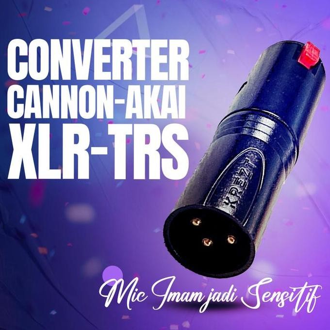 Krezt XLR MALE - TRS FEMALE CONVERTER Cannon to Akai Adapter utk Mic Imam