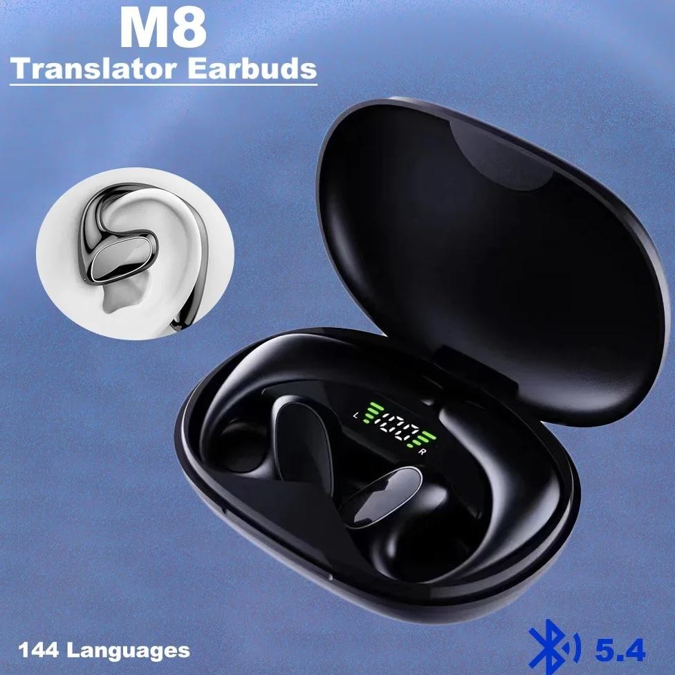 

NEW M8 Language Translator Earbuds Smart 144 Languages High Accuracy Wireless Bluetooth Two Way Translator Device
