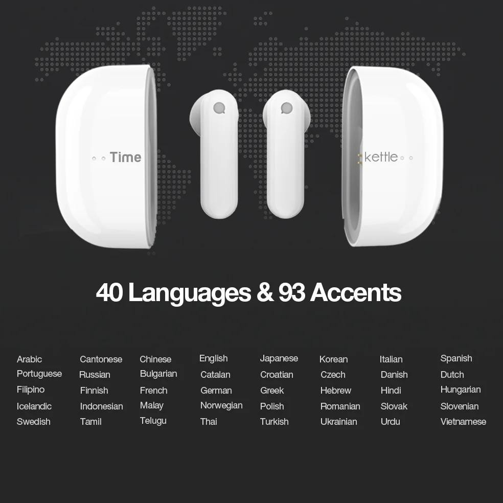 

Originl TimeKettle M2 Simultaneous Translator Headset Business Interpretation Earphone Travel Gift Language Translation Earbuds
