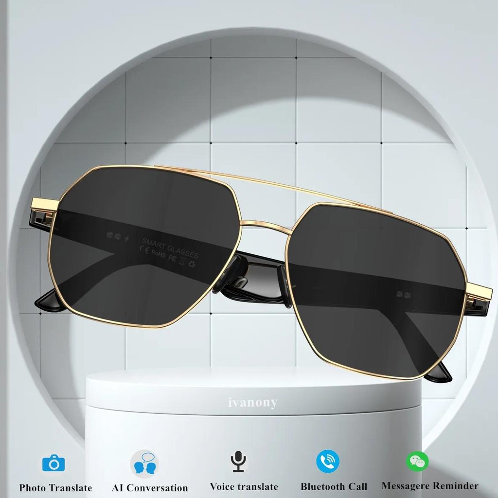 

AI Smart Glasses Translator Bluetooth Call Video Call AI Dialogue Translate Noise Canceling ChatGPT Smart Glasses Translation