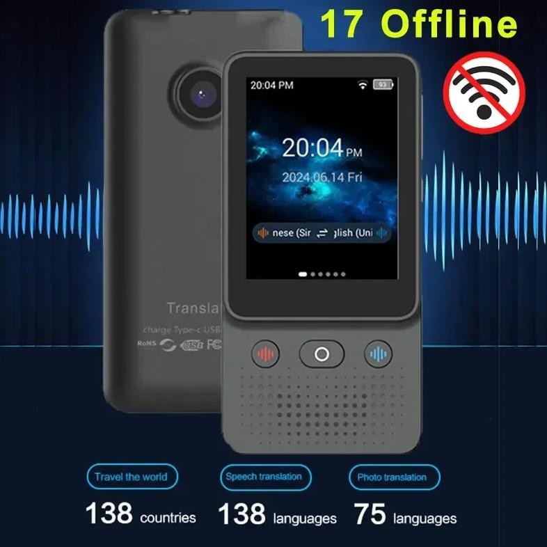 

New T21 Offline Portable Audio Translator 138 Language Smart Translator In Real Time Smart Voice AI Voice Photo Translator